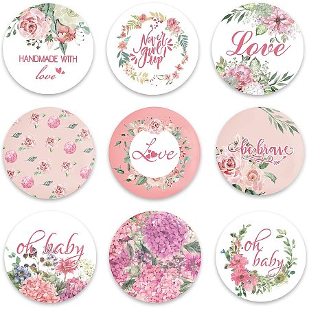 GLOBLELAND 9Pcs Wedding Themed Pinback Buttons Valentine's Day Brooch Pins Button Badges for Couples Bride Groom Men or Women, 2.3Inch, Mixed Color, Matte Surface