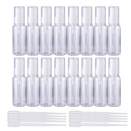 BENECREAT 20 Pack 1.7oz Portable Plastic Pump Bottles Emulsion Bottle & 10 Pack 2ml Plastic Pipette Droppers for Cream, Emulsion, Lotion