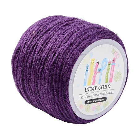 ARRICRAFT 1 Roll(100m, about 100 Yards) Purple Colored Jute twine Jute String for Jewelry Making Craft Project, 2mm
