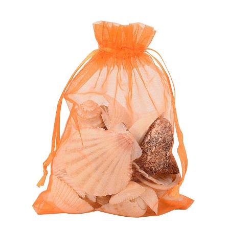 ARRICRAFT 100 PCS 5x7 inch OrangeRed Organza Drawstring Bags Party Wedding Favor Gift Bags