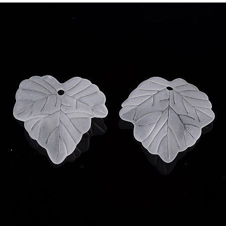 ARRICRAFT 10Pcs Lucite Beads Grape Leaves Matte Frosted Maple Leaf Acrylic Charms Pendants Size 24x22.5x3mm