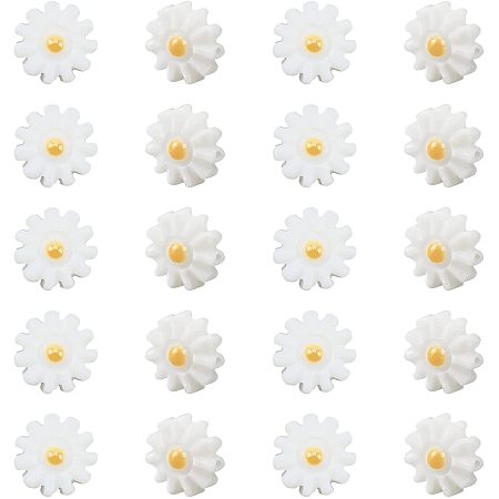 NBEADS 20 Pcs 10mm Natural Freshwater Shell Flower Beads, Daisy Spacer Beads, Flower Loose Beads for DIY Crafts Making Jewelry Bracelets Necklaces Earrings, Beige