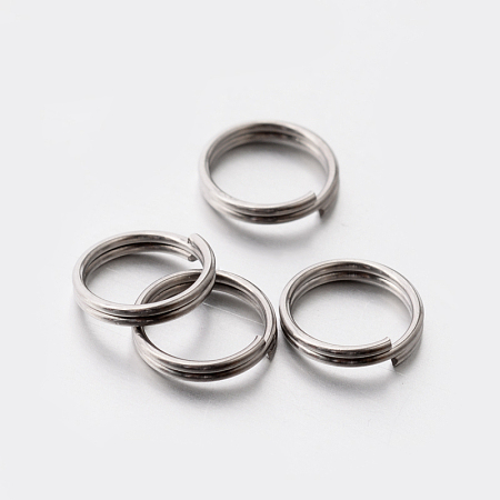 Honeyhandy 304 Stainless Steel Split Rings, Double Loops Jump Rings, Stainless Steel Color, 7x1mm, about 6mm inner diameter, Hole: 6mm