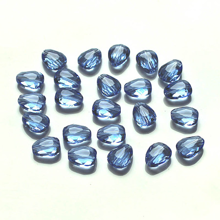 Arricraft Imitation Austrian Crystal Beads, Grade AAA, Faceted, teardrop, Cornflower Blue, 8x6x3.5mm, Hole: 0.7~0.9mm