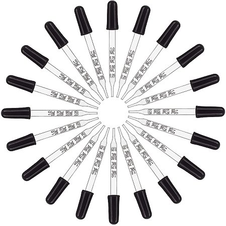 Pandahall Elite 20Pcs 1ml Eye Dropper Pipette Dropper Essential Oils Calibrated Droppers for Essential Oils Liquid Mix Makeup Art Nutrients Plant Accurate Dose and Measurement