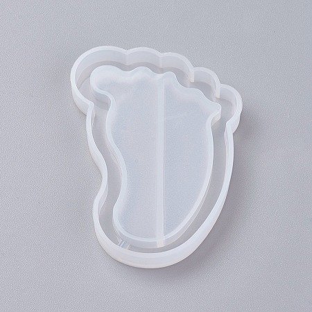 Honeyhandy Shaker Mold, DIY Quicksand Jewelry Silicone Molds, Resin Casting Molds, For UV Resin, Epoxy Resin Jewelry Making, Foot, White, 62x47x8mm, Inner Size: 37x60mm