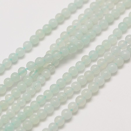 Honeyhandy Natural Amazonite Round Bead Strands, 2mm, Hole: 0.8mm, about 184pcs/strand, 16 inch