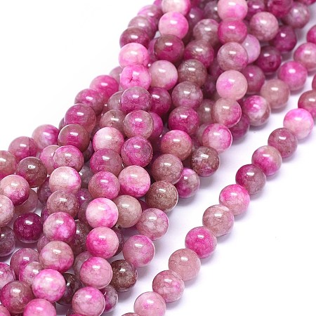 ARRICRAFT Natural Dyed Jade Beads Strands, Round, Violet, 8mm, Hole: 1mm; about 46~48pcs/strand, 14.7~15.2 inches(37.4~38.5cm)