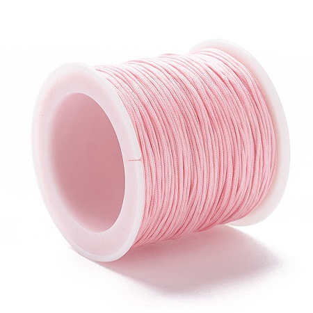 Honeyhandy Braided Nylon Thread, DIY Material for Jewelry Making, Pink, 0.8mm, 100yards/roll