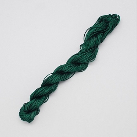 Honeyhandy 10M Nylon Jewelry Thread, Nylon Cord for Custom Woven Bracelets Making, Dark Green, 2mm