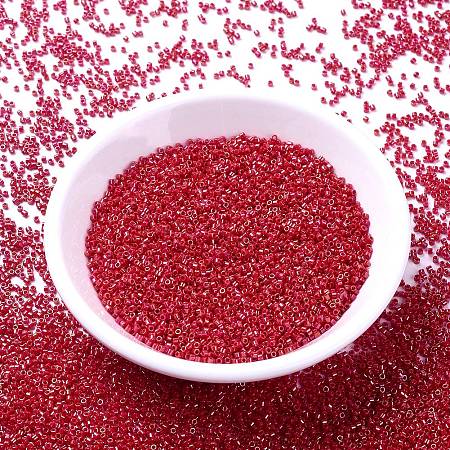 MIYUKI Delica Beads, Cylinder, Japanese Seed Beads, 11/0, (DB0214) Opaque Red Luster, 1.3x1.6mm, Hole: 0.8mm; about 2000pcs/10g