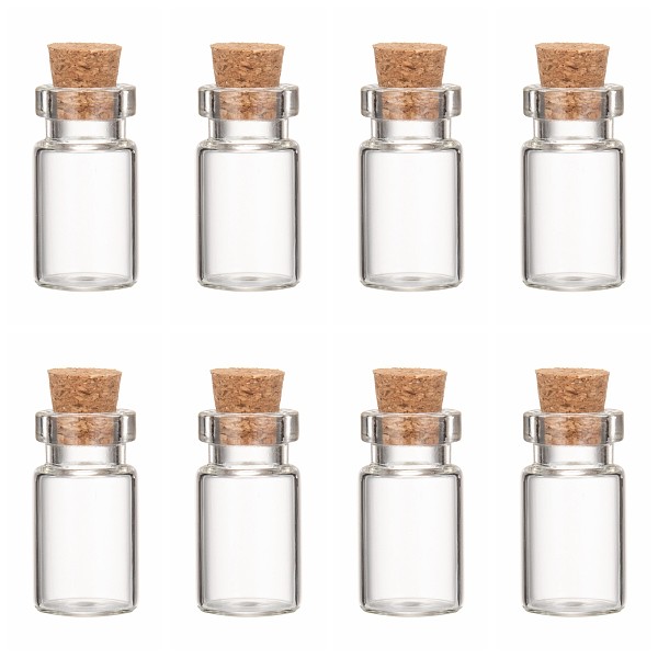 Honeyhandy Glass Jar Glass Bottle Bead Containers, Corked Bottles ...