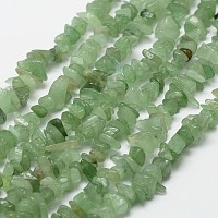 Honeyhandy Natural Green Aventurine Beads Strands, Chip, Light Green, 3~5x7~13x2~4mm, Hole: 0.4mm, about 31.5 inch(80cm)