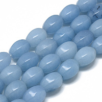 ARRICRAFT Natural Aquamarine Bead Strands, Dyed, Rice, 14x10mm, Hole: 1mm, about 28pcs/strand, 15.7 inches