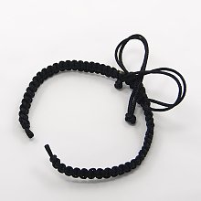 Honeyhandy Braided Nylon Cord for DIY Bracelet Making, Black, 145~155x5x2mm, Hole: 2~4mm