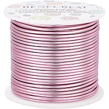 BENECREAT 12 Gauge 100FT Tarnish Resistant Jewelry Craft Wire Bendable Aluminum Sculpting Metal Wire for Jewelry Craft Beading Work, RosePink