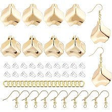 BENECREAT 56PCS Earring Jewelry Making Kit Include Brass Earring Hook, Jump Rings, Petal Brass Pendants and Ear Nuts for Earring Necklace Jewelry Making