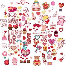 ARRICRAFT 2 Sheets/Set Valentine's Day Wall Stickers Cute Angel Little Bear Romantic Heart Self-Adhesive Wall Art Decals for Valentines Party Decorations Wedding Anniversary Supplies