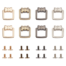 WADORN 8 Sets Bag Strap Connector Clasp, 4 Colors Suspension Clasp for Purse Bowknot Shape Handbag Side Clip Buckles with Loop Ring Metal Rotatable Ring Buckles Backpack Making Hardware Accessory