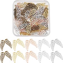 SUPERFINDINGS 100Pcs 5 Colors Tibetan Style Alloy Wings Charms Angel Wings Jewelry Charms Feather Dangle Pendants for DIY Necklace Bracelet Jewelry Making