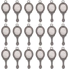 SUNNYCLUE 1 Box 50Pcs Mirror Charms Bulk Silver Mirrors Charm Tibetan Style Alloy Pendants Metal Antique Vintage Cute Magic Charm for Jewelry Making Charms DIY Findings Bracelet Earrings Women Adult