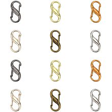 WADORN 12pcs Adjustable Bag Chain Buckles, 6 Colors Metal Chain Link Clasps Tiny Metal Clip Chain Links Connector Belt Strap Adjuster Purse Chain Keeper Bag Chain Length Accessories, 1×0.5inch