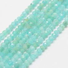 Honeyhandy Natural Amazonite Bead Strands, Grade AA, Faceted, Round, 2mm, Hole: 0.5mm, about 190~206pcs/strand, 15.5  inch(320~330mm)