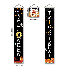 SUPERDANT 3 PCS Halloween Trick or Treat Door Hanging Banner Witch Flag Hanging Decorations Ghost Couplet Banner Decor Sign Set Party Supplies for Halloween Home Front Door Porch Yard Decorations