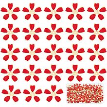 Arricraft 100 Pcs 5 Petal Enamel Flower Bead Caps Filigree Bead Cones, Flower Bead End Caps Pendant Bails Spacers Bead Caps for DIY Earring Bracelet Jewelry Making Supplies