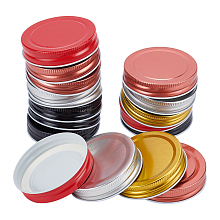 FINGERINSPIRE Tinplate Bottle Caps, Screw Caps, Flat Round, Mixed Color, 7.1x1.5cm, 5 colors, 4pcs/color, 20pcs/box