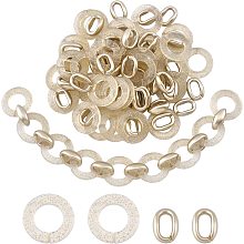 SUPERFINDINGS 100Pcs 2 Style Gold Oval Acrylic Linking Rings Transparent Acrylic Linking Rings with Glitter Powder Donut Quick Link Connectors for Jewelry Eyeglass Chain DIY Craft Making