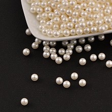 Honeyhandy Imitation Pearl Acrylic Beads, No Hole, Round, Beige, 4mm, about 10000pcs/bag