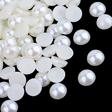 Honeyhandy ABS Plastic Cabochons, Imitation Pearl, Half Round, Beige, 4x2mm, about 10000pcs/bag