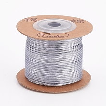 Honeyhandy Nylon Cords, String Threads Cords, Round, Light Grey, 1.5mm, about 25m/roll