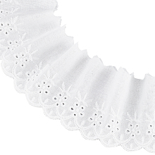 FINGERINSPIRE 15 Yards Cotton Lace Ribbon 3.7 inch Wide White Cotton Eyelet Lace Trim Floral Embroidery Ruffle Lace Trim Bowknot Scalloped Ribbon for Sewing, Dresses, Baby Clothes, Bag, Pets Clothes