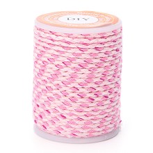 Honeyhandy 4-Ply Cotton Cord, Handmade Macrame Cotton Rope, for String Wall Hangings Plant Hanger, DIY Craft String Knitting, Pink, 1.5mm, about 4.3 yards(4m)/roll