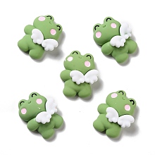 Honeyhandy Opaque Resin Cabochons, Frog, Green, 25x20x9mm