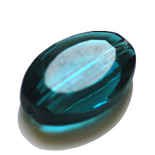 Honeyhandy Imitation Austrian Crystal Beads, Grade AAA, Faceted, Oval, Dark Cyan, 13x10x5mm, Hole: 0.9~1mm