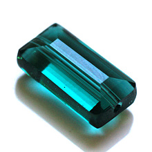 Honeyhandy Imitation Austrian Crystal Beads, Grade AAA, Faceted, Rectangle, Dark Cyan, 10x15.5x7mm, Hole: 0.9~1mm