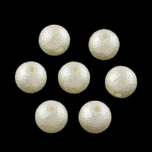 Honeyhandy Matte Round ABS Plastic Imitation Pearl Beads, Beige, 8mm, Hole: 1mm