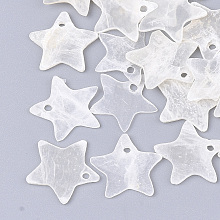 Honeyhandy Capiz Shell Charms, Star, Beige, 12~13x12.5~13x1mm, Hole: 1.2mm