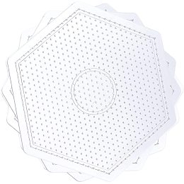 Pandahall Elite 10 Pcs 5mm Hexagon Fuse Beads Boards Clear Plastic Perler Bead Pegboards for Kids Craft Beads