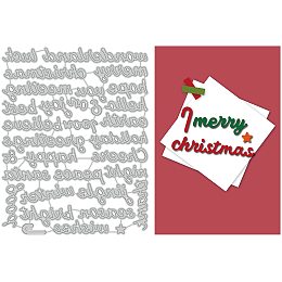 GLOBLELAND Christmas Blessing Words Metal Cutting Dies Christmas Cards Template Molds for DIY Scrapbooking Greeting Cards Making Album Envelope Decoration,Matte Platinum