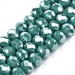 Dark Cyan, 8x6mm, Hole: 1~1.4mm, about 65~68pcs/strand, 15.7~16.1 inch(40~41cm)