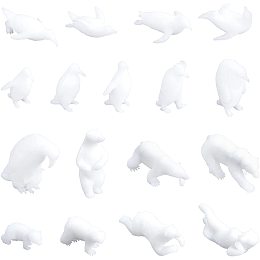 AHANDMAKER Handmade Resin Filler, 17 Pcs 3D Mini Resin Filler, 2 Styles Handmade Small Polar Bear and Penguin Resin Supplies for Art Resin Molds Crafts DIY