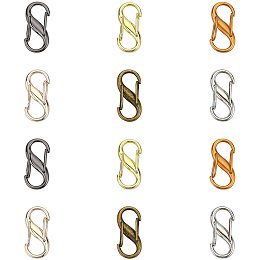 WADORN 12pcs Adjustable Bag Chain Buckles, 6 Colors Metal Chain Link Clasps Tiny Metal Clip Chain Links Connector Belt Strap Adjuster Purse Chain Keeper Bag Chain Length Accessories, 1×0.5inch