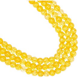 NBEADS About 201 Pcs Synthetic Citrine Stone 6mm, Yellow Crystal Gemstone Round Loose Stone Beads Smooth Loose Beads for Jewelry Making