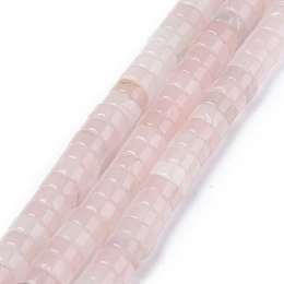 Honeyhandy Natural Rose Quartz Beads Strands, Heishi Beads, Flat Round/Disc, 6x3mm, Hole: 1mm, about 106~113pcs/strand, 14.76~15.74 inch(37.5~40cm)