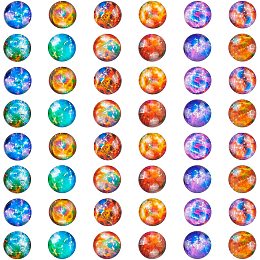 Pandahall Elite 120pcs 12 Constellation Half Round Glass Cabochons 12mm Zodiac Cabochons Flat Back Beads Horoscope Dome Gems for Photo Cameo Pendant Jewelry Making Handcrafts Scrapbooking