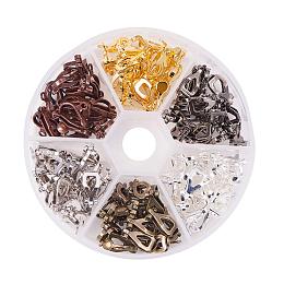 PandaHall Elite About 96 Pieces Brass Clip-on Earring Converter Component 13x6x7mm for Non-Pierced Ears 6 Colors